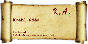 Knebl Ádám névjegykártya